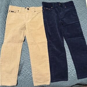 Children's Corduroy Pants Set - Beige and Navy